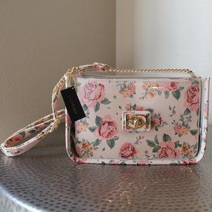Bebe Jodie Floral Partially Clear Purse w/Bag NWT